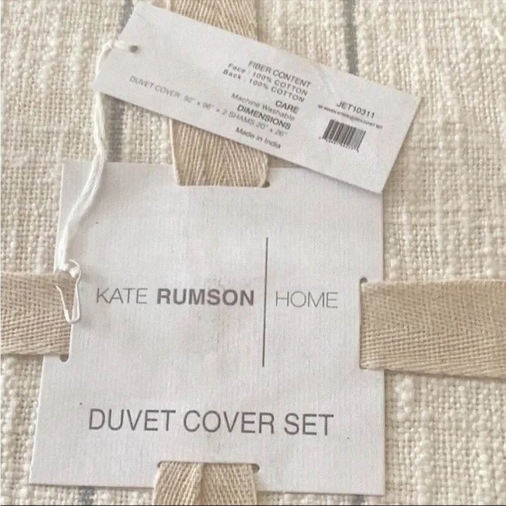 NWT Queen Kate Rumson Home Cotton Duvet Cover